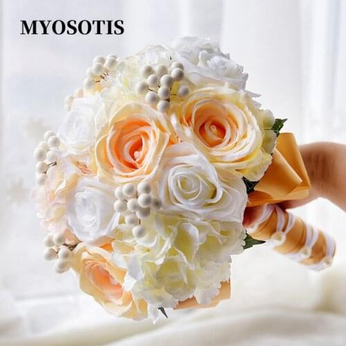 Wedding Bouquet Handmade Artificial Flower Rose buque casamento Bridal Bouquet for Wedding Decoration ramos de novia