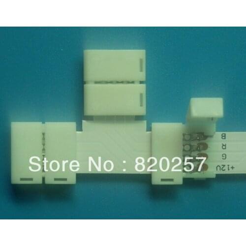 Free shipping 20pcs lot 10mm width 2pin led strip middle connectors T shape without soldering for 10mm single color strip