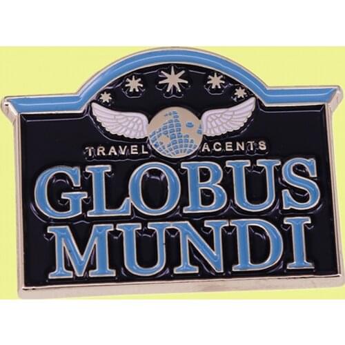 Wizarding World of HARRY Globus Mundi Magical Travel Agent Park Reproduction Sign enamel pin brooch