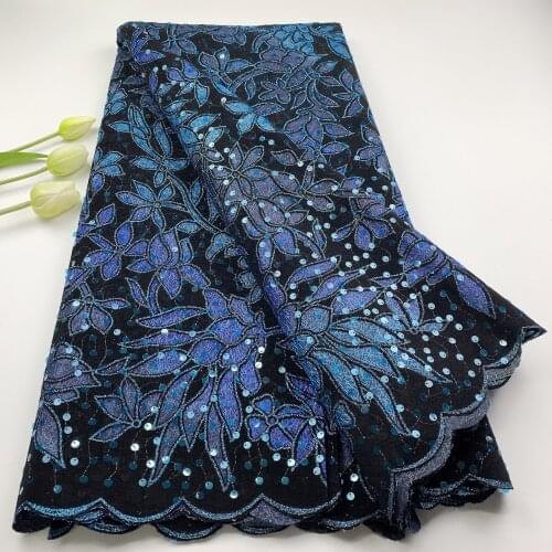 Handcut Two Tone Heavy sequins African Lace Fabric 2021 High Quality Nigerian Women Party Embroidery Lace Fabri JHS65 (1)