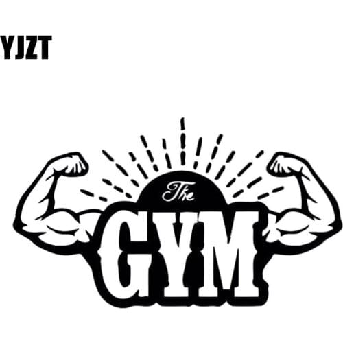 YJZT 16.7M*9.2CM Art Gym Fitness Car Accessories Stickers Vinyl Black/Silver C31-0243