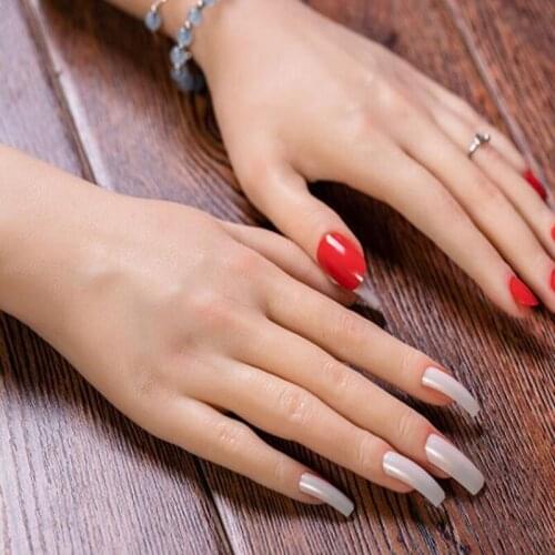 1Pair High quality Platinum 33*16*8cm silica gel arm manicure jewelry display artificial props real hand mannequin Medical D068