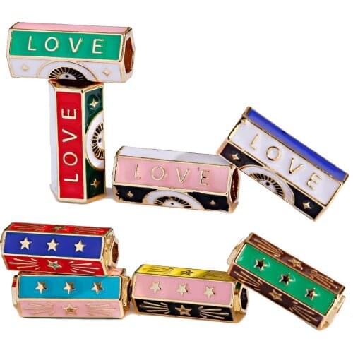 8Pcs Lucky Eye Star Cross Hamsa Hand Charm Collares DIY Beads Suitable for Bracelet Chain Necklace for Women Men Fashion Jewelry