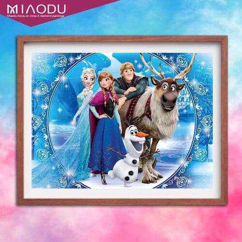 Disney Frozen Elsa Anna 5D DIY Diamond Painting Cross Stitch Full Square/Round Diamond Embroidery Mosaic Home Decor