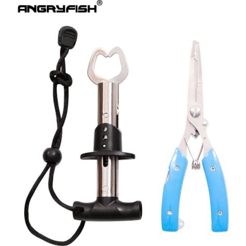 Angryfish Fishing Tools Multifunction tool pliers Gear Cut Line Fishhook remove Lure Scissors Fishing Plier Yellow/Blue Color L3