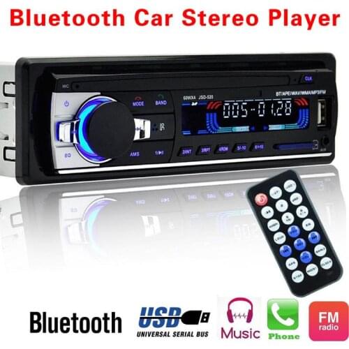 Car Mp3 Player Stereo JSD520 Bluetooth 2.0 12V In-dash 1 Din FM Car Radio ISO Power Aux Input Receiver SD USB MP3 MMC WMA Player