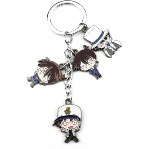 Suspense Detective Conan Charm Keychain Cartoon Conan Different Figure Pendant Key Chain Genius Key Holder Chaverios One Truth
