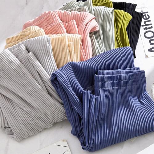 Summer thin ice silk wide-legged pants women 2021 new high-waisted loose-fitting thin drop-off feeling drag pants