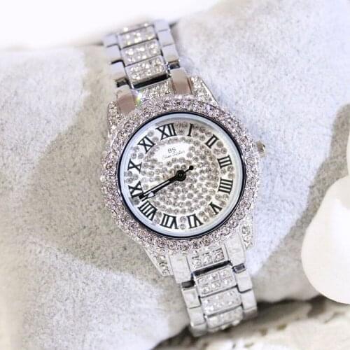 SEYRNOW Watches for Women Diamonds Style Silver Quartz Watch Roman Numerals Dial Clock Women Ladies Watches Relogio Feminino