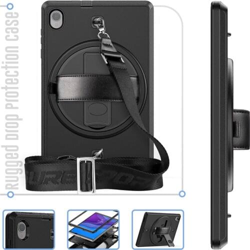 Case For Lenovo Tab M10 HD 2nd Gen 10.1Inch Tablet TB-X306F TB-X306X Rotation Hand Strap Kickstand Protective Cover+Neck Strap
