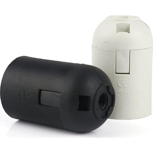 Durable White black 4A 250V E27 E26 Copper Plastic Cassette Energy Saving Led Bulb Lamp Holder Screw Lamp head socket