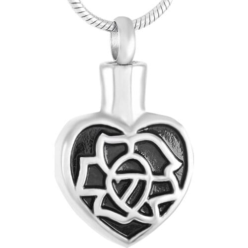 Cmj9312 Flower Engrave Memorial Ash Keepsake Stainless Steel Cremation Urn Pendant Necklace for Pet/Human Ashes