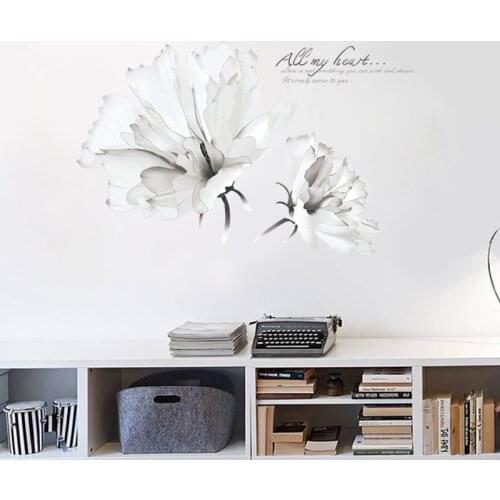 Floral Wall Stickers Flowers Wall Decals PVC Beautiful Home Decor Large Plant Bedroom Living Room for Home decoration