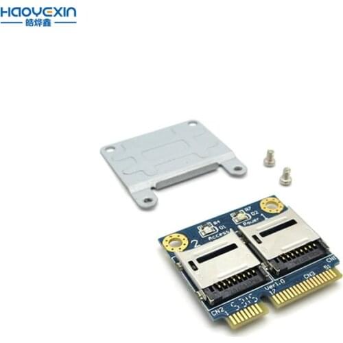 Dual TF Micro SD Card to Mini PCI-E Express + half Bracket Memory Reader Adapter minipci-e to tf carder