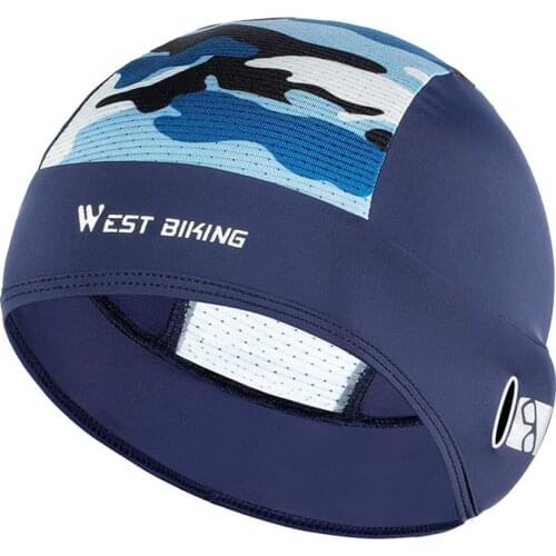 4 Colors Cooling Skull Cap Breathable Summer Cycling Caps Ice Fabric Anti-UV Camouflage Bicycle Head Helmet Liner Sport Running