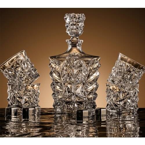 European thickened whiskey glass set large foreign wine glass crystal glass wine bottle creative wine set