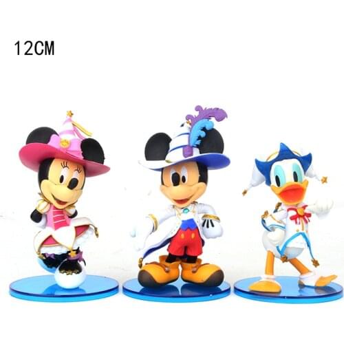13CM Disney Figure Toys Minnie Mickey Mouse Princess Donald Duck PVC Action Figure Posture Anime Movie Collection Figurine 5DM