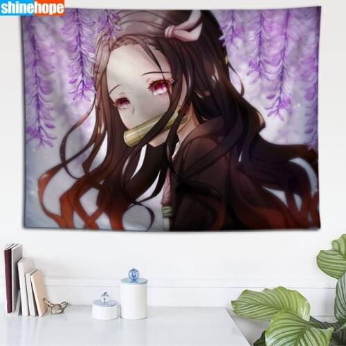 Custom Demon Slayer tapestry wall hanging tapestry home decoration rectangle bedroom wall art tapestry 140X250cm