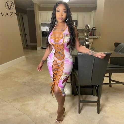 VAZN 2021 Hot Colorful Print Energy Regular Daily Tracksuits Set Sleeveless Short Pant Young Slim Women 3 Piece Set