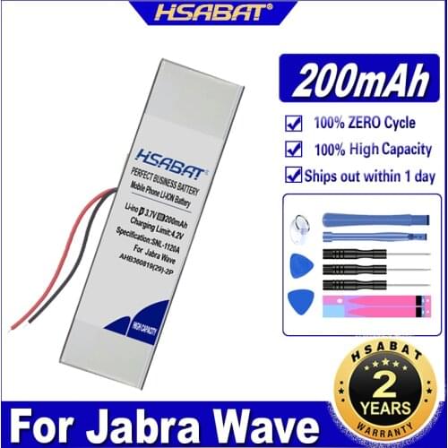 HSABAT AHB360819(29)-2P 200mAh Battery for Jabra Wave Batteries