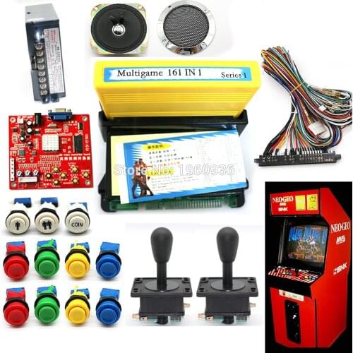 Neo Geo SNK Game Machine DIY Kit 161 In 1 Game Board Arcade Cartridge MVS Motherboard Happ Style Joystick Buttons