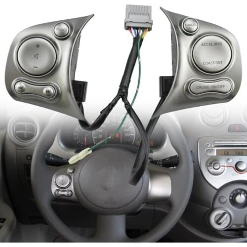 Car Steering Wheel Control Button Cruise Control Volume Control Switch Button for Nissan Sunny March K13 2010-2015
