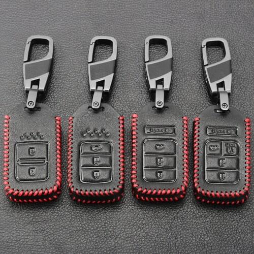 Keychain Leather Car Remote Key Fob Pocket Cover Case For Honda Accord EX EXL Civic Crv Crz Hrv Pilot Fit Ridgeline 2016-2019
