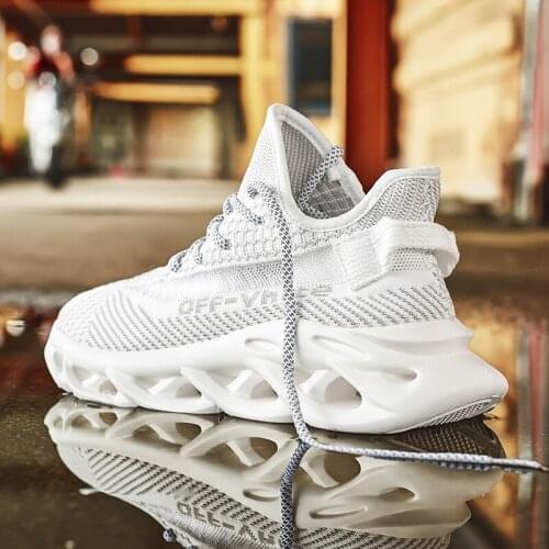 2021 Spring Breathable Mens Sneakers Mesh Men Casual Shoes Cushioning Blade Tenis Shoes Summer White Trainers Zapatos De Hombre