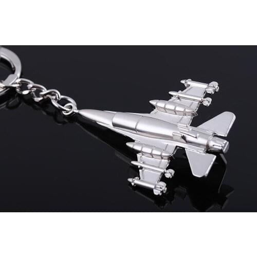 Novelty New Fashion F16 Plane Keychain Men Battle Plane Key Chain Bag Car Trinket Fighter Key Ring Male Jewelry Gift Souvenir