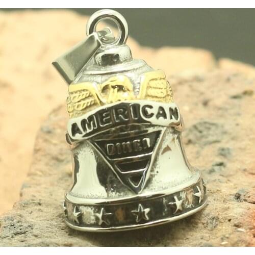 316L Stainless Steel Cool American Biker Eagle Live To Ride Stars No Sound Pendant Newest