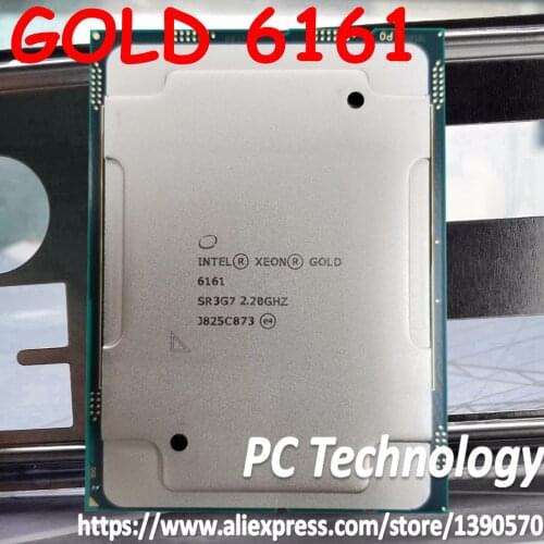 Original Intel Xeon GOLD 6161 SR3G7 GOLD6161 Processor 30M Cache 2.20GHz 22-cores 165W LGA3647 CPU free shipping