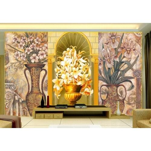 The custom 3D murals,European style luxury antique vase papel de parede,living room sofa TV wall bedroom wall paper