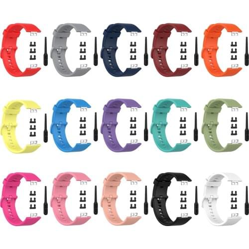 Colorful Silicone Watch Strap Replacement Wristwatch Bracelet Watchband for Huawei Watch Fit Watch Accessories