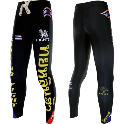 ROLLHO Soft Monkey Lotus MMA Pants Compression Sport Clothing MMA Fight Gym Running Fitness Black Fighting Training Muay Thai