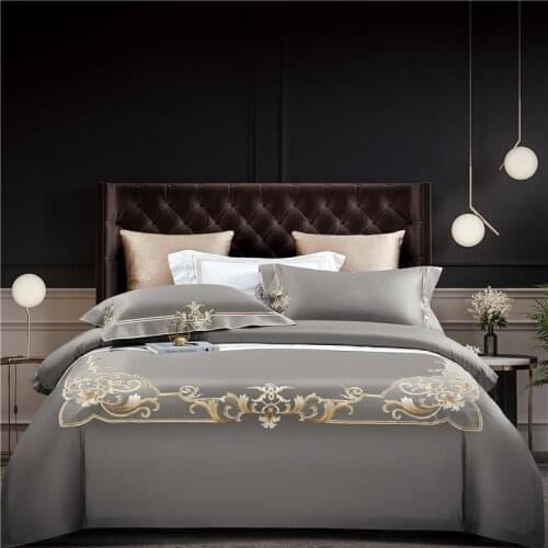 Luxury Soft Egyptian Cotton Embroidered Duvet Cover Embroidery Queen King 4Pcs Bedding set Comforter Cover Bed Sheet Pillowcase