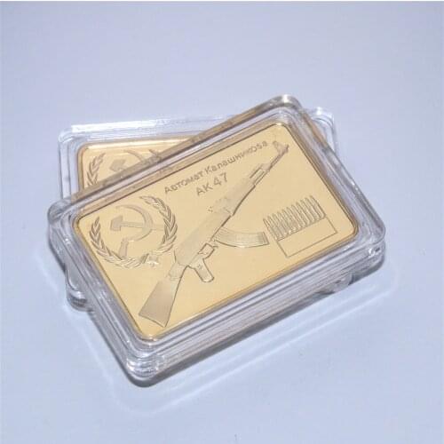 Russian CCCP Gold Bullions AK47 Rifle Gold Bar Replica Gold Bars Gold Bullion Mikhail Timofeevich Kalashnikov Coin