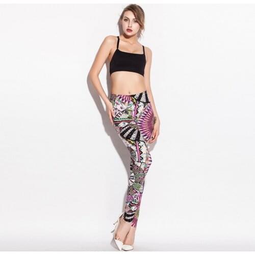 Spring Autumn Fashion Print Stretch Cotton Fabric 2020 Slim Fit Sexy Girls Vintage Legging Sex Photo S.M.L.XL
