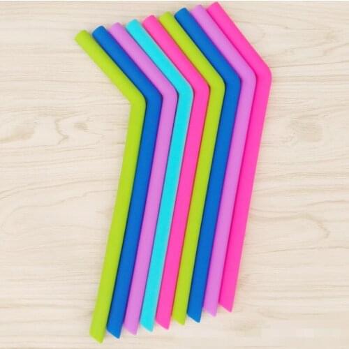 Silicone Drinking Straws Food Grade colorful Reusable Food Grade Silicone Drinking Straws LX6258