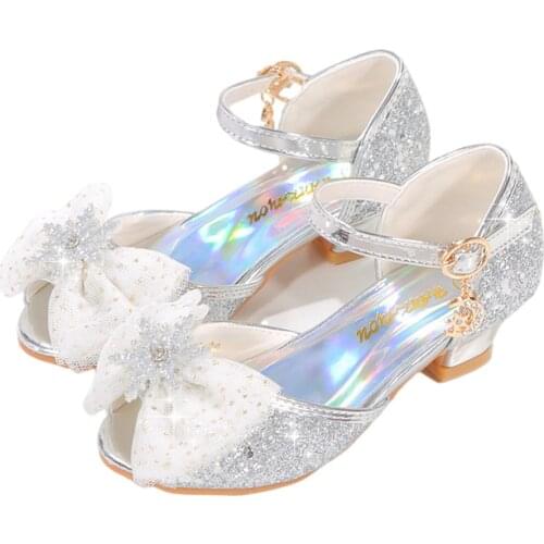 Girls Bridesmaids Heel Pump Shoes Children Colorful Fancy Mary Jane Shoes Kids Slip on Ballerina Flats Glitter Princess Sandals