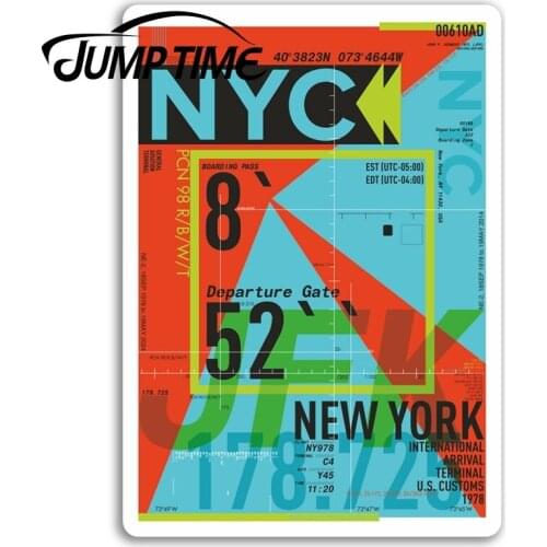 Jump Time for NYC Airport Vinyl Stickers New York JFK Sticker Laptop Luggage Camper Window Bumper Motor Decal Car Wrap