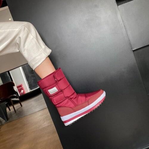 Winter womens thickened warm medium high snow boots winter warm couple womens cotton shoes Plush boots large