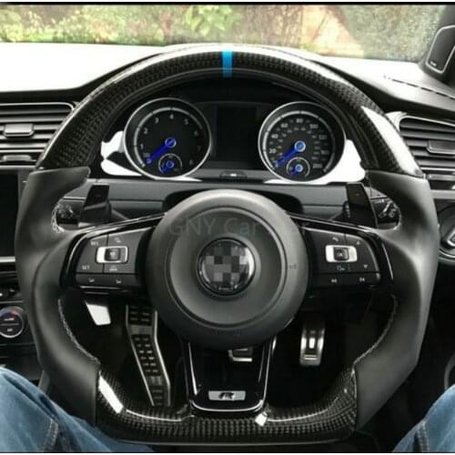 100% Real Carbon Fiber Steering Wheel For VW Golf 7R Golf 7 Rline No Airbag
