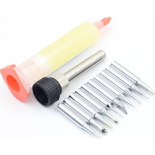 12Pc 900M-T Diamagnetic copper soldering iron tip Lead-free Solder tip 559 flux