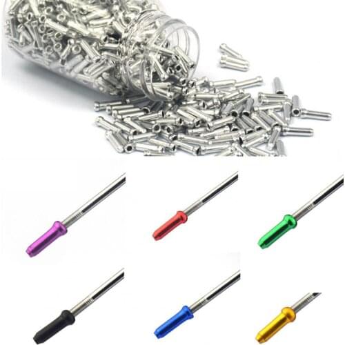 200Pcs Shift Cable Caps Colorful Wear-resistant Aluminum Alloy Bike Wire Core Wire End Caps Bicycle Components