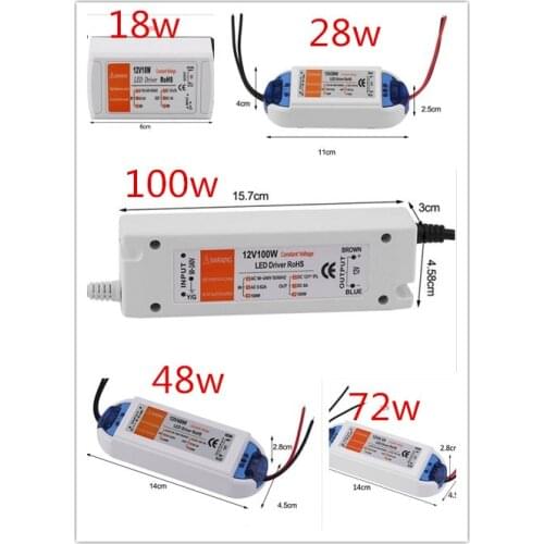 3 years warranty DC 12V Converter Charger Switching 18W 28W 48W 72W 100W LED Driver Adapter Transformer Power Supply For Strip