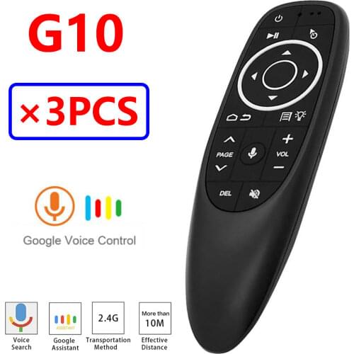 [3PCS] G10 G10S Pro Voice Air Mouse Support Googel Voice Search and Assistant Android TV Box BT Blueteeth Backlit Air Remote