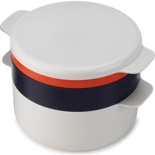 Microwave Oven 4-layer Steamer lunch box round rice egg vegetables Steamed Container Multi-layer Rice Steamer Compartment