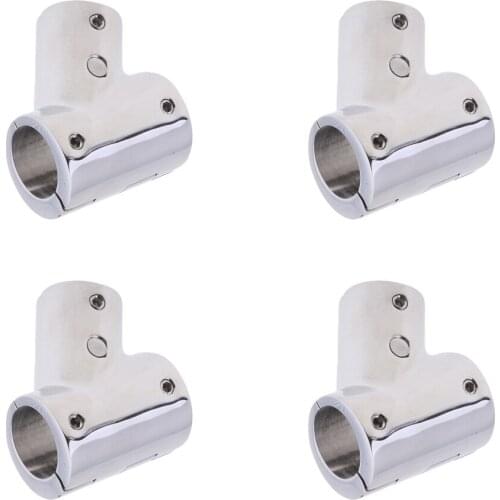4X Stainless Steel 316 Grade Boat Marine Handrail Fitting 60 Degree Tee 7/8'' 22mm