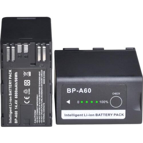2Pc 6800mAh BP-A60 BP A60 Battery for Canon BP-A60 BP-A65 BP-A90 BP-A30 US 0870C002 Battery, EOS C200, EOS C200B, EOS C220B
