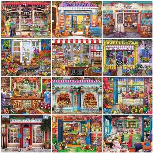 5D DIY Diamond Embroidery Sale Landscape Diamond Painting Store Shop Scenery Cross Stitch Kit Wall Art Home Decor Hobby Handmade